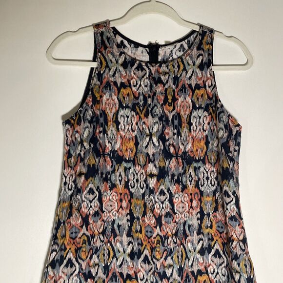 GARNET HILL Linen Fringe-Hem A-Line Shift Dress in Batik 46551 Womens Size 0 - Picture 13 of 16